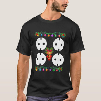 Camiseta Casal Plug Socket Correspondente à Árvore de Natal
