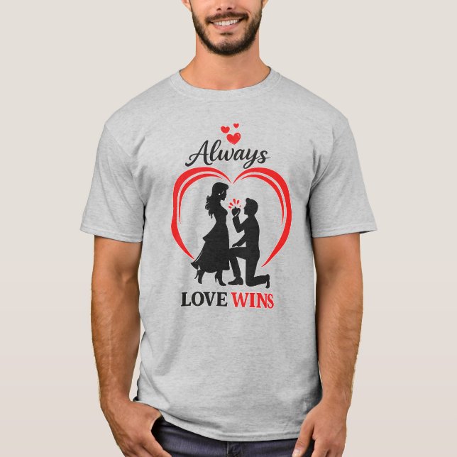 Camiseta Casal Romântico Amor Vence Presente de Al (Frente)