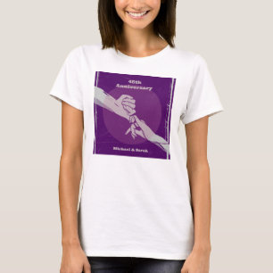Camiseta Casal romântico de aniversário de cliente de mãos 