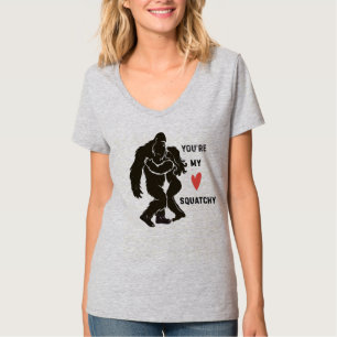 Camiseta Casal Romântico Divertido BigFoot “Você é Meu Squa