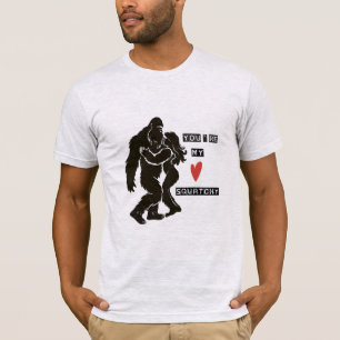 Camiseta Casal Romântico Divertido BigFoot “Você é Meu Squa