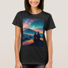 Camiseta Casal Sentado No Telhado