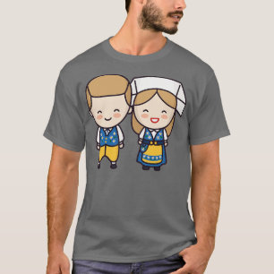 Camiseta Casal Sueco Bonito de Vestuário Tradicional