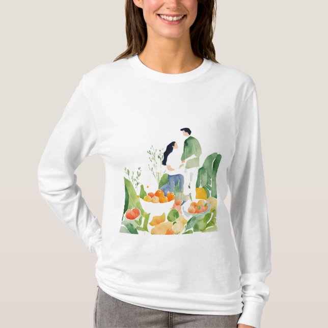 Camiseta Casal vegetariano (Frente)