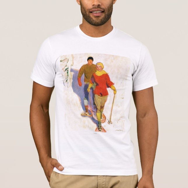 Camiseta Casal Vestindo sapatos de neve por McClelland Barc (Frente)
