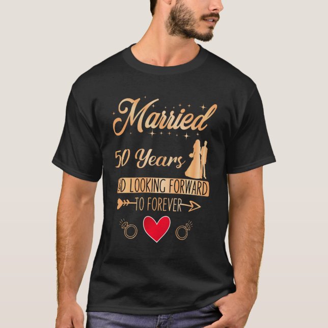 Camiseta casamento 50 Anos 50 Aniversário de Casamento (Frente)