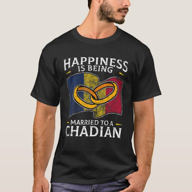 Camiseta Casamento chadiana Chade Casou Bandeira Casada (Frente)