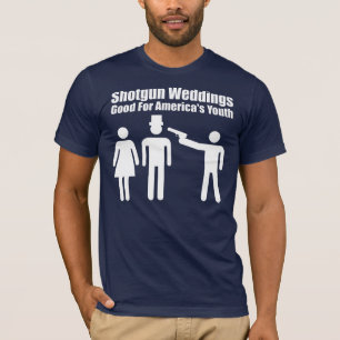 Camiseta Casamento com caçadeira, branco