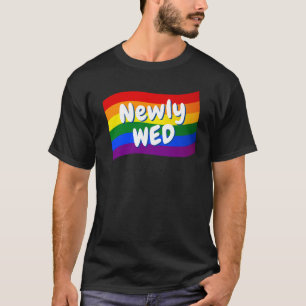 Camiseta Casamento com o gay do recem casados do Rainbow Fl