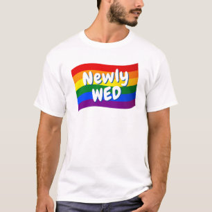 Camiseta Casamento com o gay do recem casados do Rainbow Fl