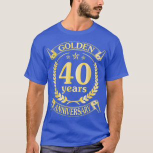 Camiseta Casamento Com Ouro De 40 Anos Para Hu