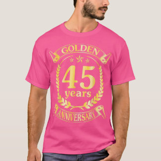 Camiseta Casamento Com Ouro De 45 Anos Para Hu
