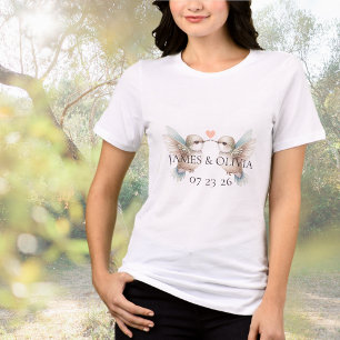 Camiseta Casamento Coração de Beija-Flor Adorável Personali