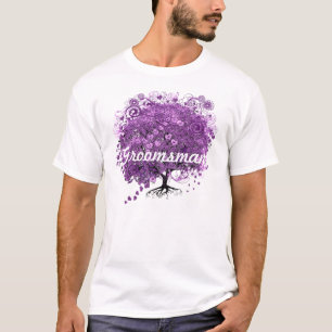 Camiseta Casamento da árvore da folha de Purple Heart da