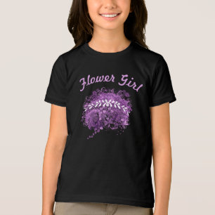 Camiseta Casamento da Árvore de Folha de Coração Roxo Radia