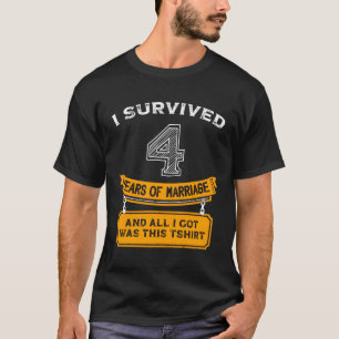 Camiseta Casamento de 4 anos Marido de 1 ano