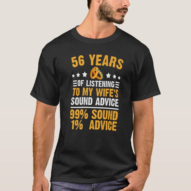 Camiseta casamento de 56 anos de casamento para o marido (Frente)