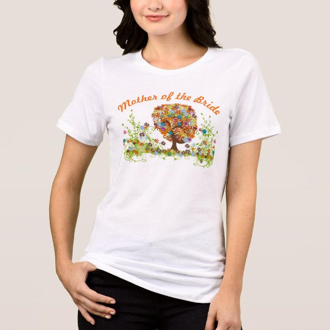 Camiseta Casamento de Árvore Flor Whimsical (Frente)