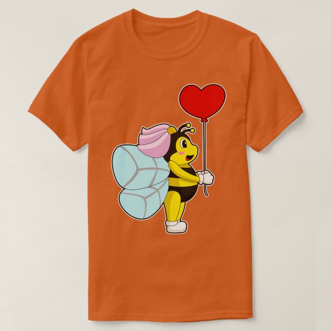 Camiseta Casamento de Bee Bride Balloon (Frente do Design)