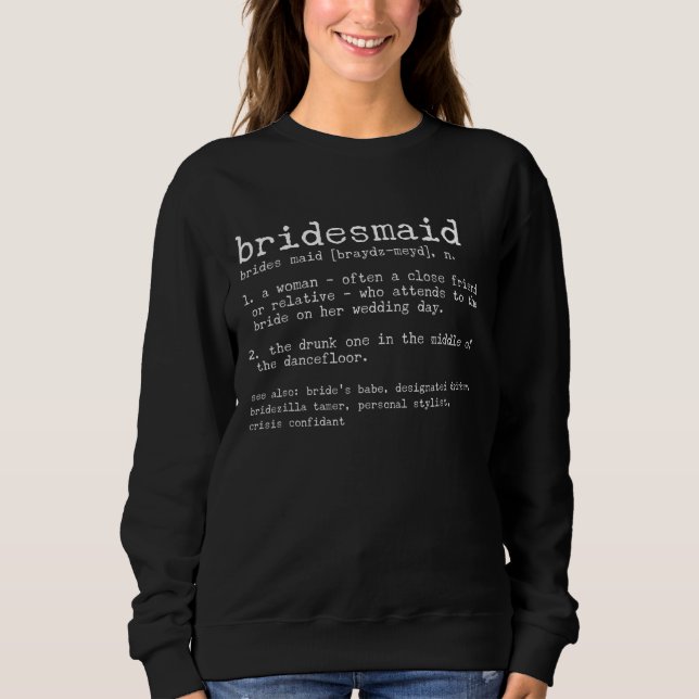 Camiseta Casamento De Bridesmaid Definition E Partido Brida (Frente)
