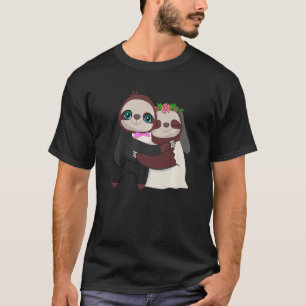 Camiseta Casamento De Dia De Casamento Sloth Herbivore Anim