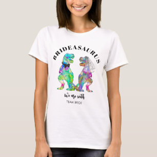 Camiseta Casamento de Dinossauro T Rex Brideasaurus