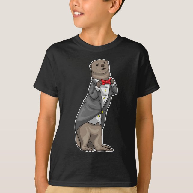 Camiseta Casamento de empate de Arco de Otter Groom (Frente)