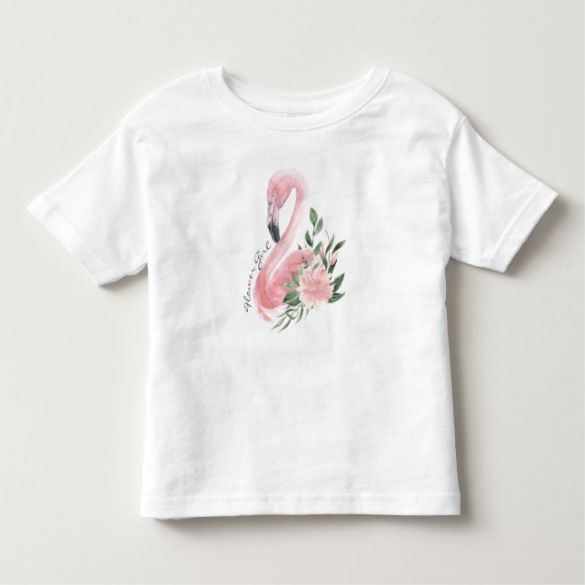 Camiseta Casamento de Flor Flamingo Rosa (Frente)