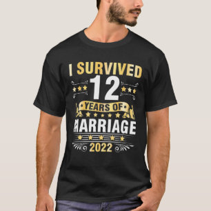 Camiseta Casamento De Mulher Marido Que Sobrevivi A 12 Anos