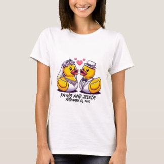 Camiseta Casamento de Patos de Borracha de Noivas Personali