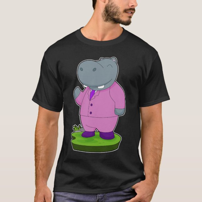 Camiseta Casamento de Suit do Hippo Groom (Frente)