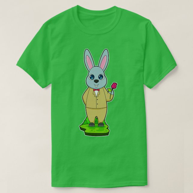 Camiseta Casamento de terno de coelho (Frente do Design)