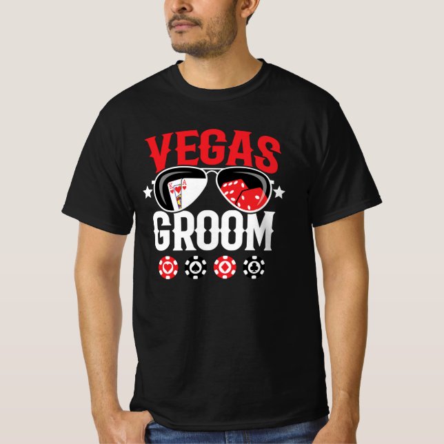 Camiseta Casamento de Vegas - Groom - Esquadrão de Despedid (Frente)