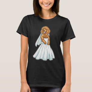 Camiseta Casamento de Vestido de Poodle Bride