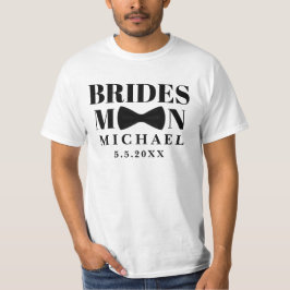 Camiseta casamento do arco da gravata negra BRIDESMAN