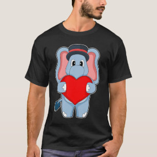 Camiseta Casamento do Coração do Elefante Groom
