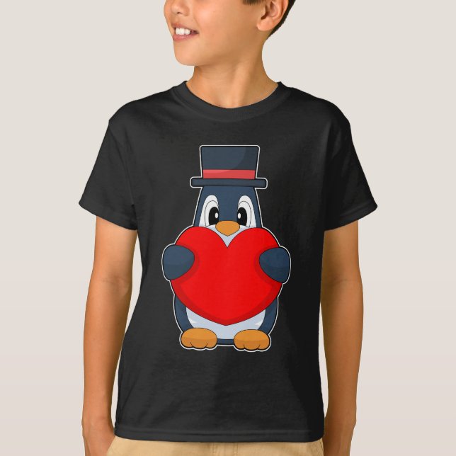 Camiseta Casamento do Coração do Pinguim (Frente)