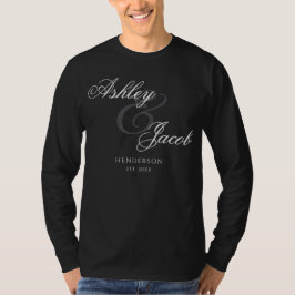 Camiseta Casamento Elegante Minimalista Sr. e Sra.