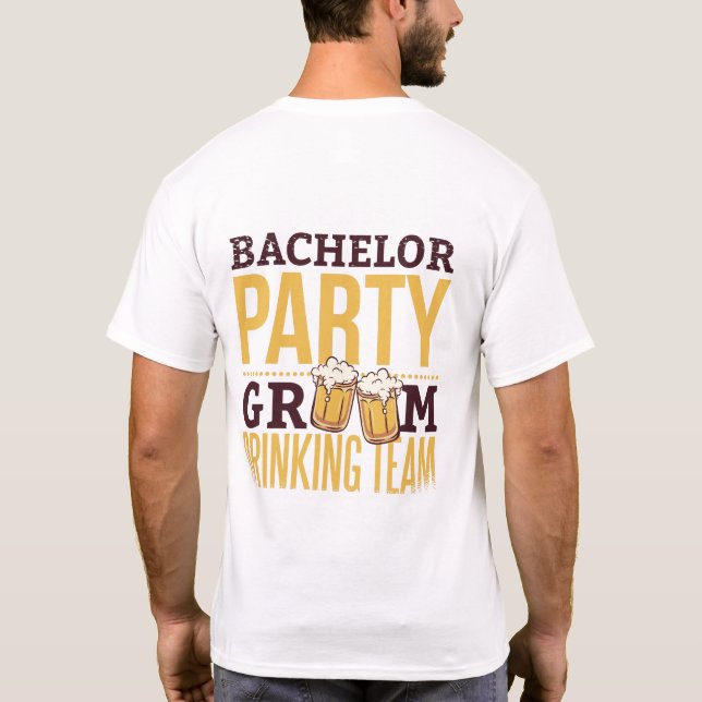 Camiseta Casamento Engraçado da Equipe de Bebendos do Bache (Verso)