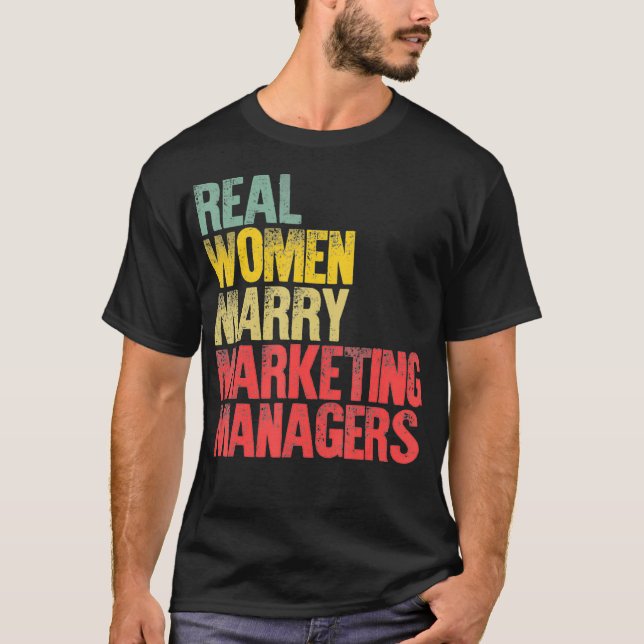 Camiseta Casamento engraçado Gerenciador de Marketing para  (Frente)