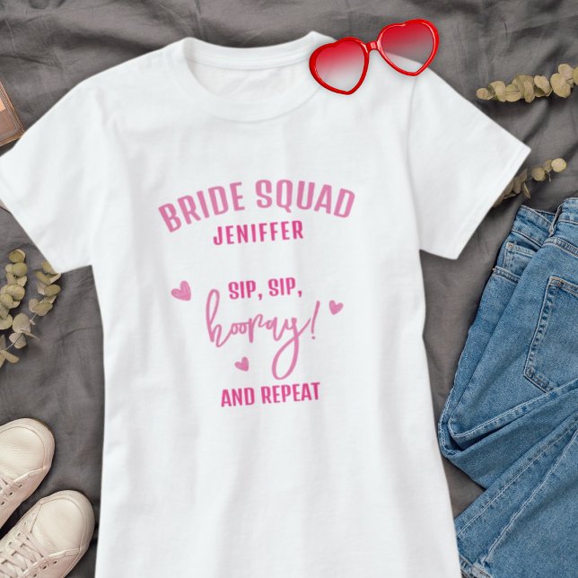 Camiseta Casamento Engraçado Simples Bridesmaid Bachelorett (Criador carregado)