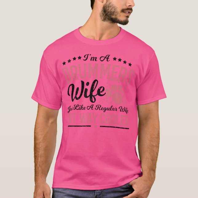 Camiseta Casamento Eu Sou Esposa De Drummers - Drums Saying (Frente)