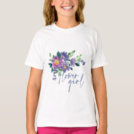 Camiseta Casamento Floral Azul Roxo Bonito