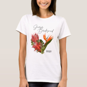 Camiseta Casamento Floral de Script Bride Tropical Breeze J