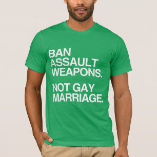CAMISETA CASAMENTO GAY DAS ARMAS DE ASSALTO DA PROIBIÇÃO