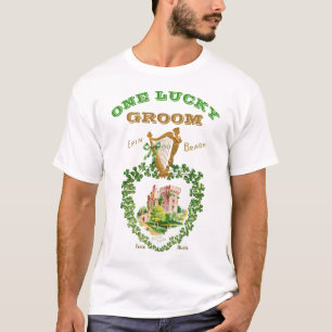 Camiseta Casamento Irlandês Castelo de Blarney Um Noivo Sor