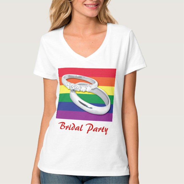 Camiseta Casamento Lésbico gay (Frente)