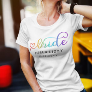 Camiseta Casamento LGBT da Noite do Arco-Íris Esquerdo
