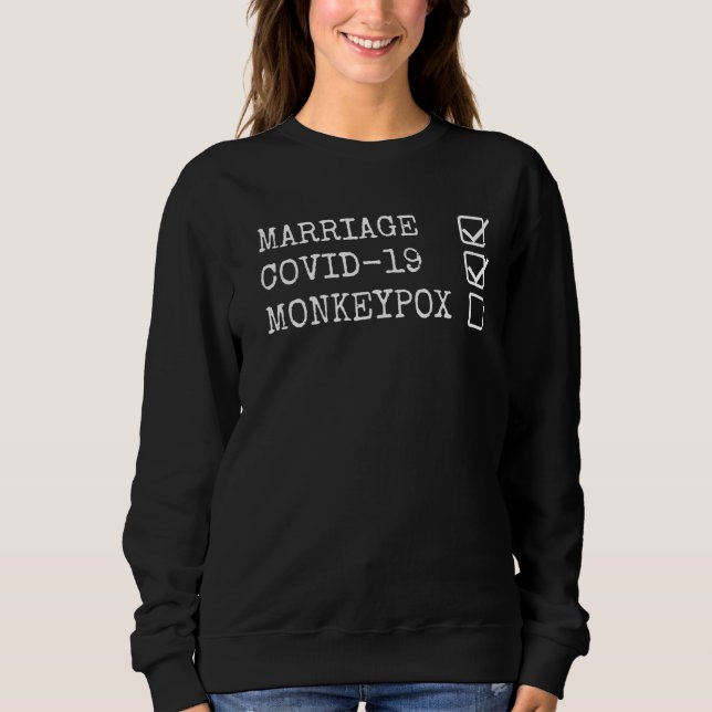 Camiseta Casamento Monkeypox Marido Sarcasiano Esposa Marri (Frente)