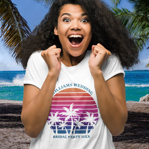 Camiseta Casamento na Praia Conjunto de Festa de Noiva Dama